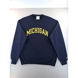 Michigan Wolverines Champion Pullover Sweatshirt Mens Large Black University